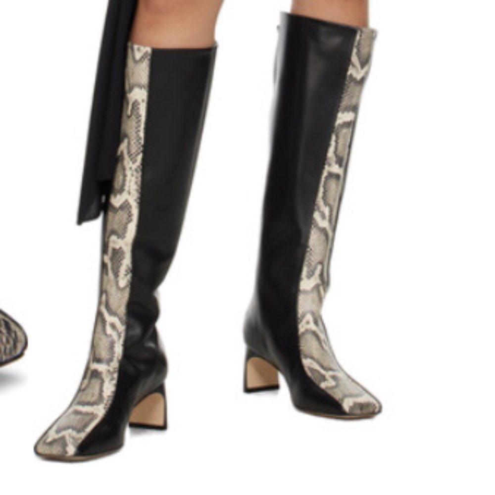 AEYDE Black & Off-White Morgane Boots